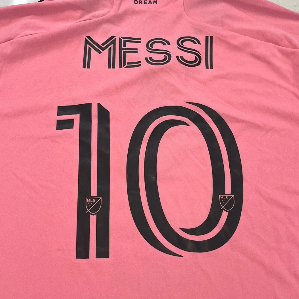 Adidas‎ NEW Inter Miami CF Home Jersey Messi #10 Mens XL Pink Polyester Slim Fit
